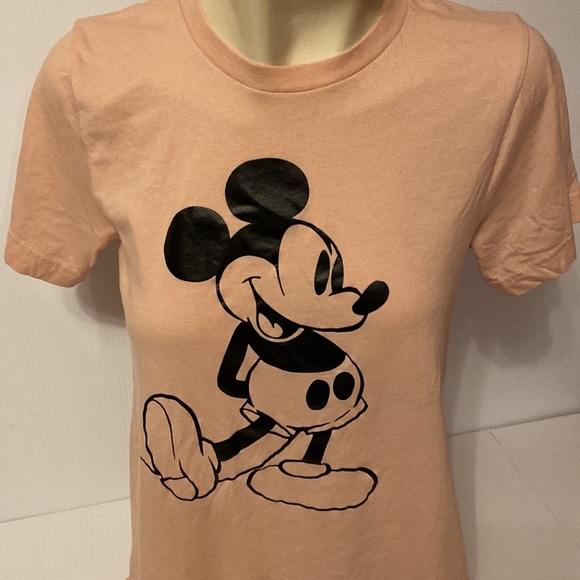 ❤️ 3/$20 Canvas Bella plus canvas small Disney Mickey Mouse blush pink T-shirt s - Picture 2 of 6
